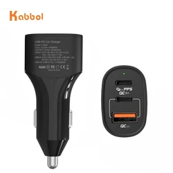 Автомобильное зарядное устройство PD с 3 портами, 60 Вт, два порта PD 30 Вт и адаптер QC 3,0 18 Вт, быстрая зарядка для ноутбука/телефона 11 Pro Max/XS