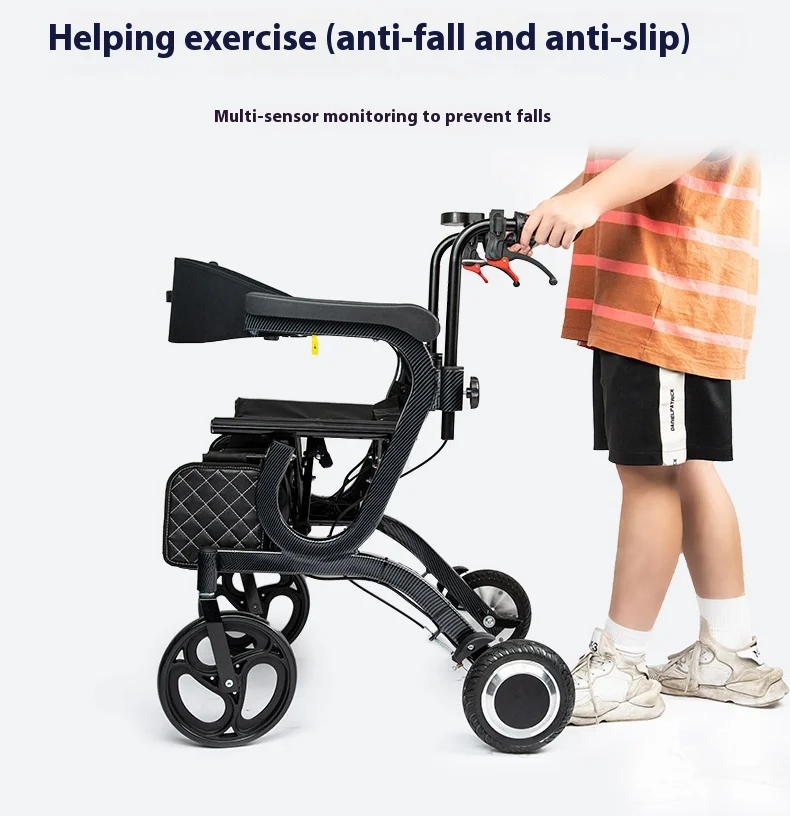 product 5 in 1 electric rollator walker wheelchair for elderly 120kg senior chair  mobility walker and shopping cart for adults-10