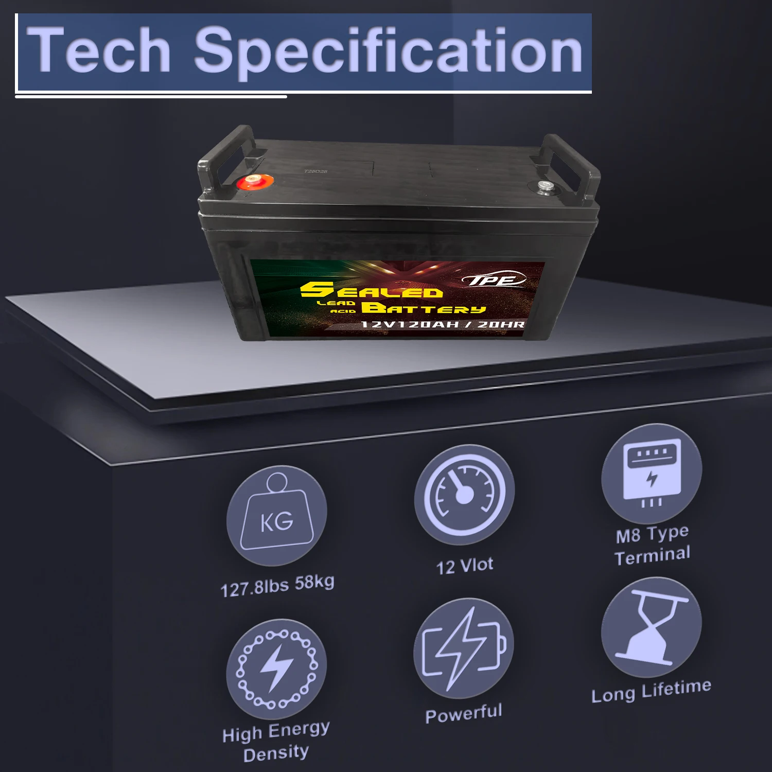 Manufacturer Factory Direct Activated Solar Storage Battery 12V 120AH Rechargeable Lead Acid Battery for Alarm Security System supplier