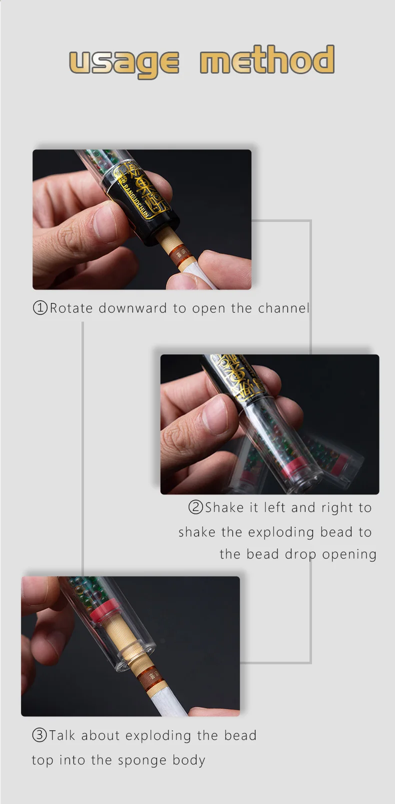 New Design Cigarette Filter Biodegradable Capsules Applicator Mint