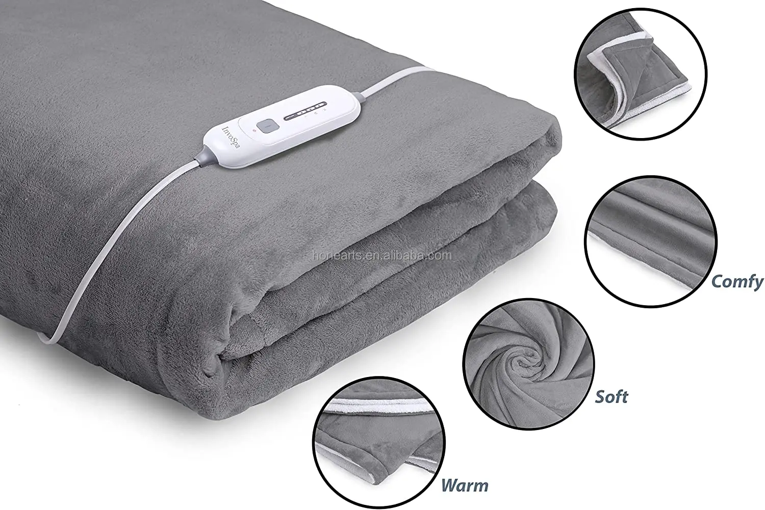 Soft Flannel Electric Throw Heated Blanket Auto Shutoff 50" X 60" Fast