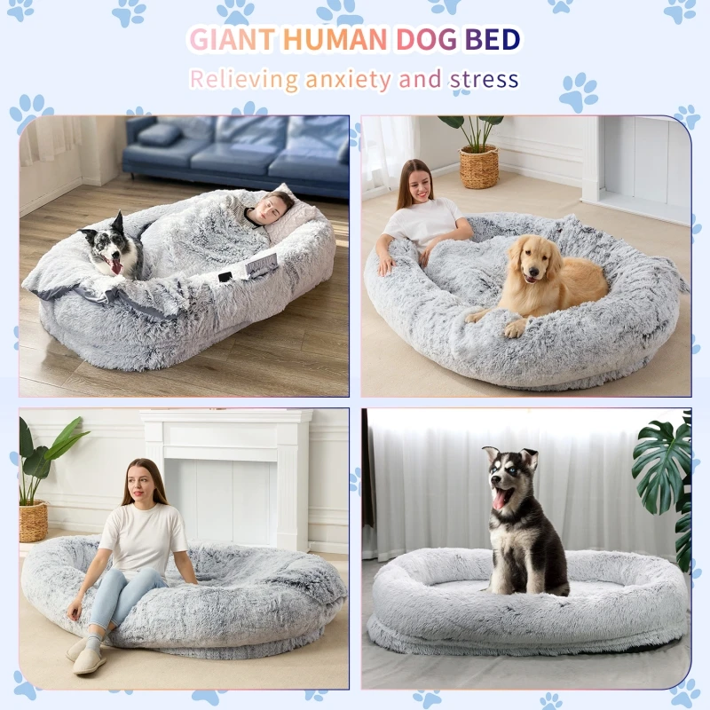 Wholesale customized fluffy indestructible luxury super large giant human sized dog bed for human manufacture