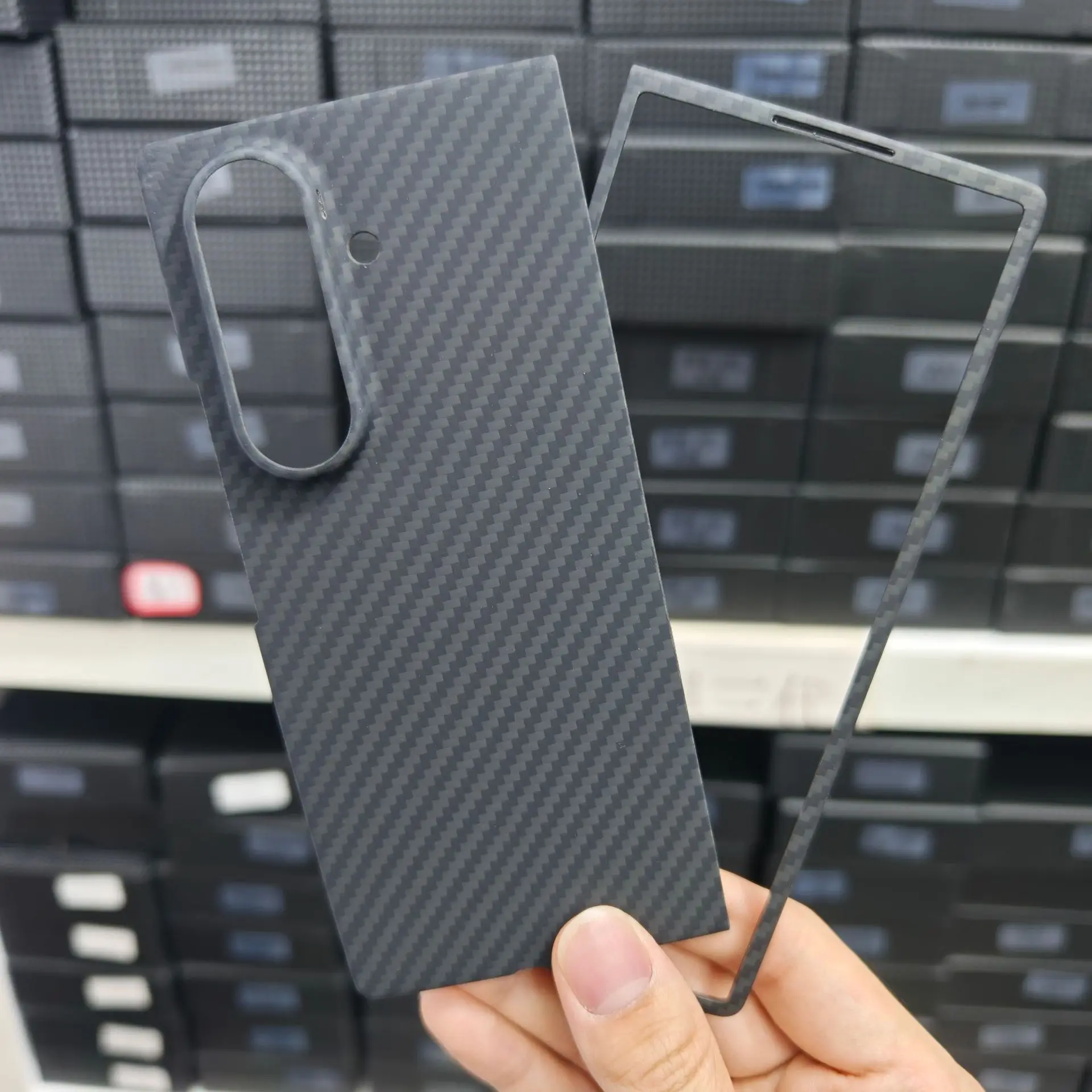 product laudtec custom real carbon fiber phone case for samsung galaxy z fold7 fashion aramid fiber phone cover magnetic protection case-6