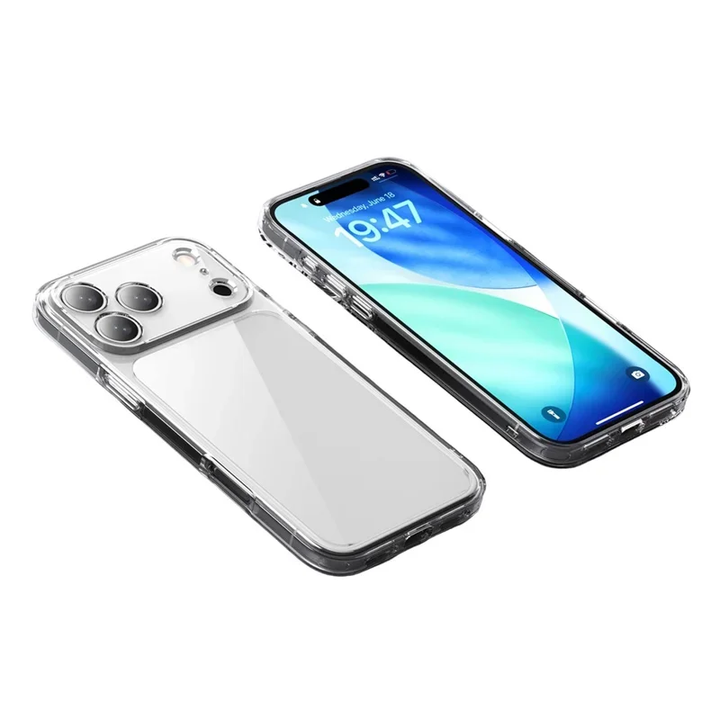 Laudtec TPU+PC Étui de téléphone fin et transparent avec protection magnétique et à 360°, design personnalisé pour iPhone 17 Pro Max, transparent