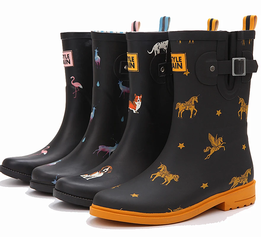 rubber cowboy style rain boots