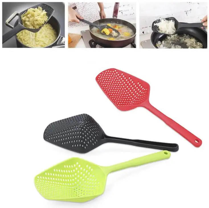 Пластиковая лопата ситечко для овощей нейлоновая ложка большой дуршлаг фильтр супа паста термостойкие ситечки кухонные инструменты