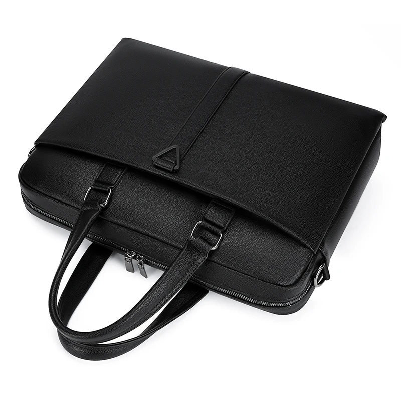Large Portable Business Notebook Messenger Crossbody Bags Pu Leather