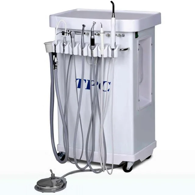 CE Approved TPC MC3600CV Orthodontic Mobile Delivery Cabinet Portable Dental Unit with Air Compressor & Vacuum Pump & Saliva Eje