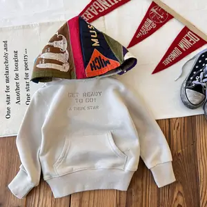 Custom Autumn Japanese-style Vintage Children's Color Matching Hooded Sweatshirt with a Large Brim Jue Version Clothes for Kids