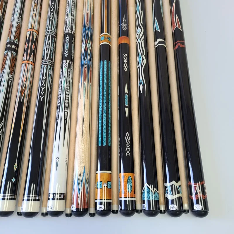 New Arrival Billiard Pool Cue 142cm Length 12mm Tip Size Radial Pin Decal Design Maple Wood Carom Cues for 3 Cushion Cues