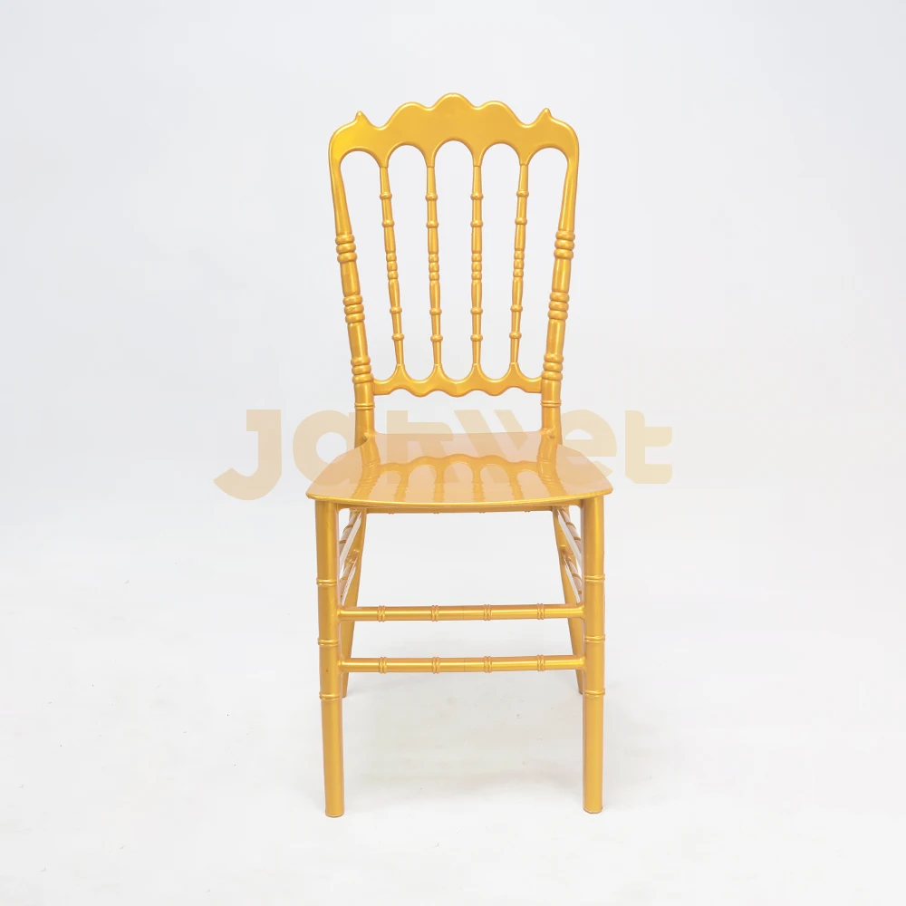 Cheap Stackable Gold Wedding Banquet Napoleon Plastic Chair for Event Party