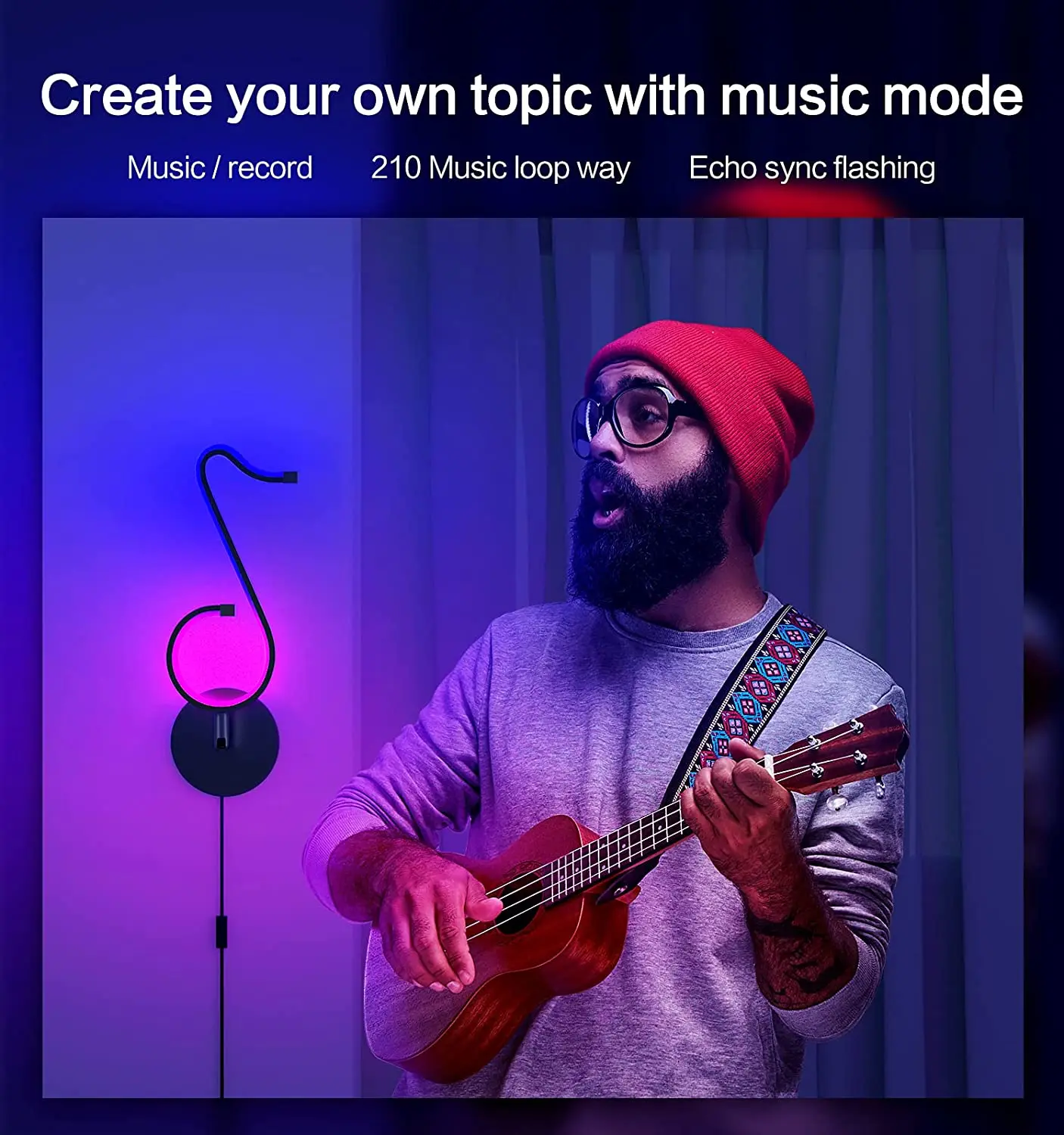 Musicdimmable Rgbic Notes Light Lamp App Control Tiktok Media