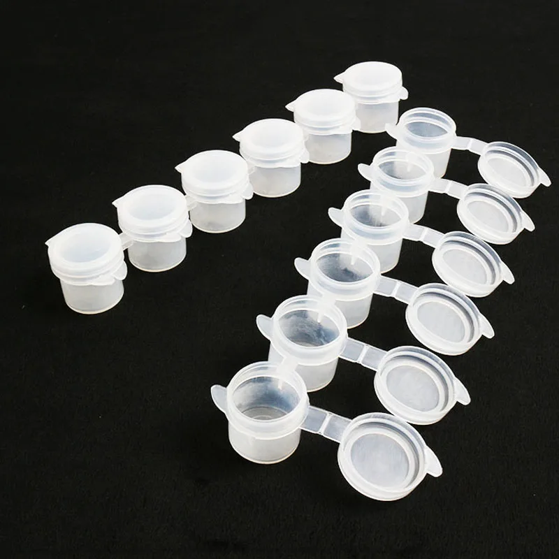 3ml/5 Ml Empty Hinged Shut Lid Paint Pots Plastic Painting Cups Paint