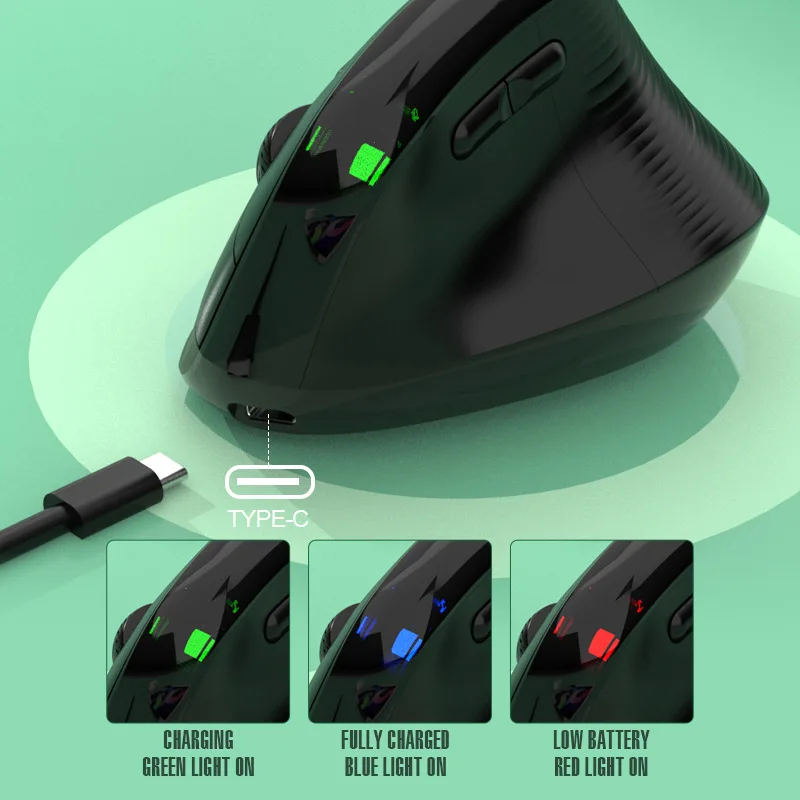 acer Optical Vertical Mouse Rechargeable USB Mouse 2.4GHz Wireless Mouse with 6 Buttons