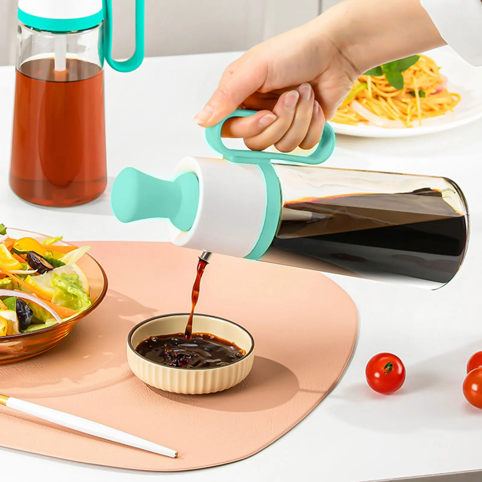 Kitchen Oil Bottle Silicone Glass Oil Container With Brush Barbecue Spray Bottle  Oil Dispenser For Kitchen Cooking BBQ Oil Cruet