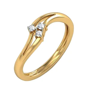 Classic Rings High Quality Real 18k Yellow Gold Pated Cz Moissanite 3 Gram Gold Ring for Women
