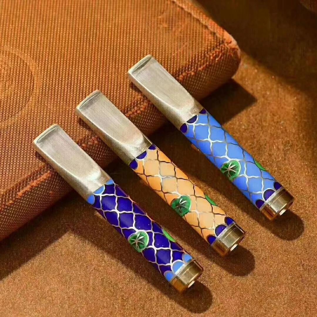 925 Sterling Silver Enamel Mouthpiece 3D Design and Customization Silver  Cigarette Holder Mould Design and Manufacture