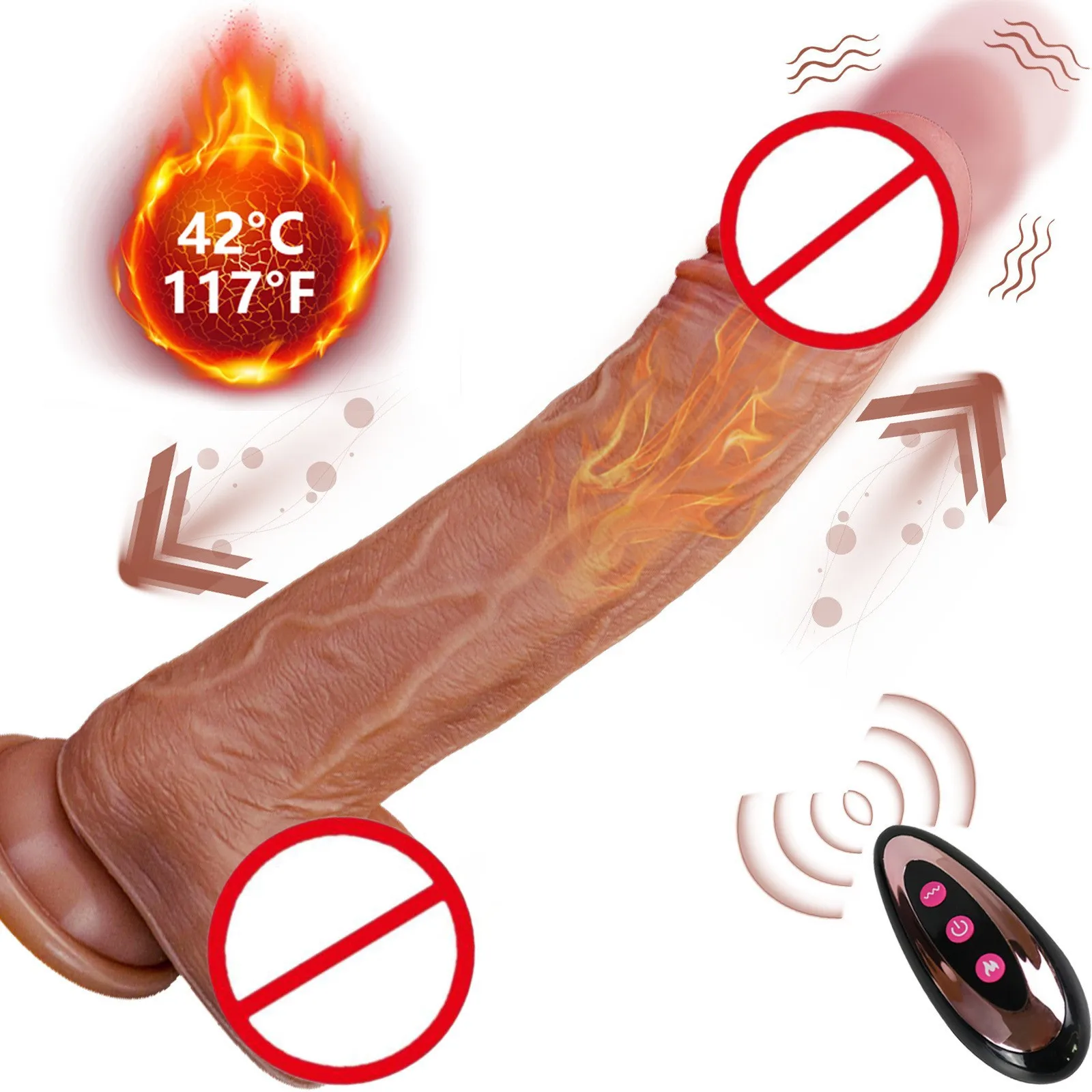 10 Vibrating Liquid Silicone Realistic Heating Thrust  Dildo Vibrator 3-Stretching Remote Control Female Sex Toy Video