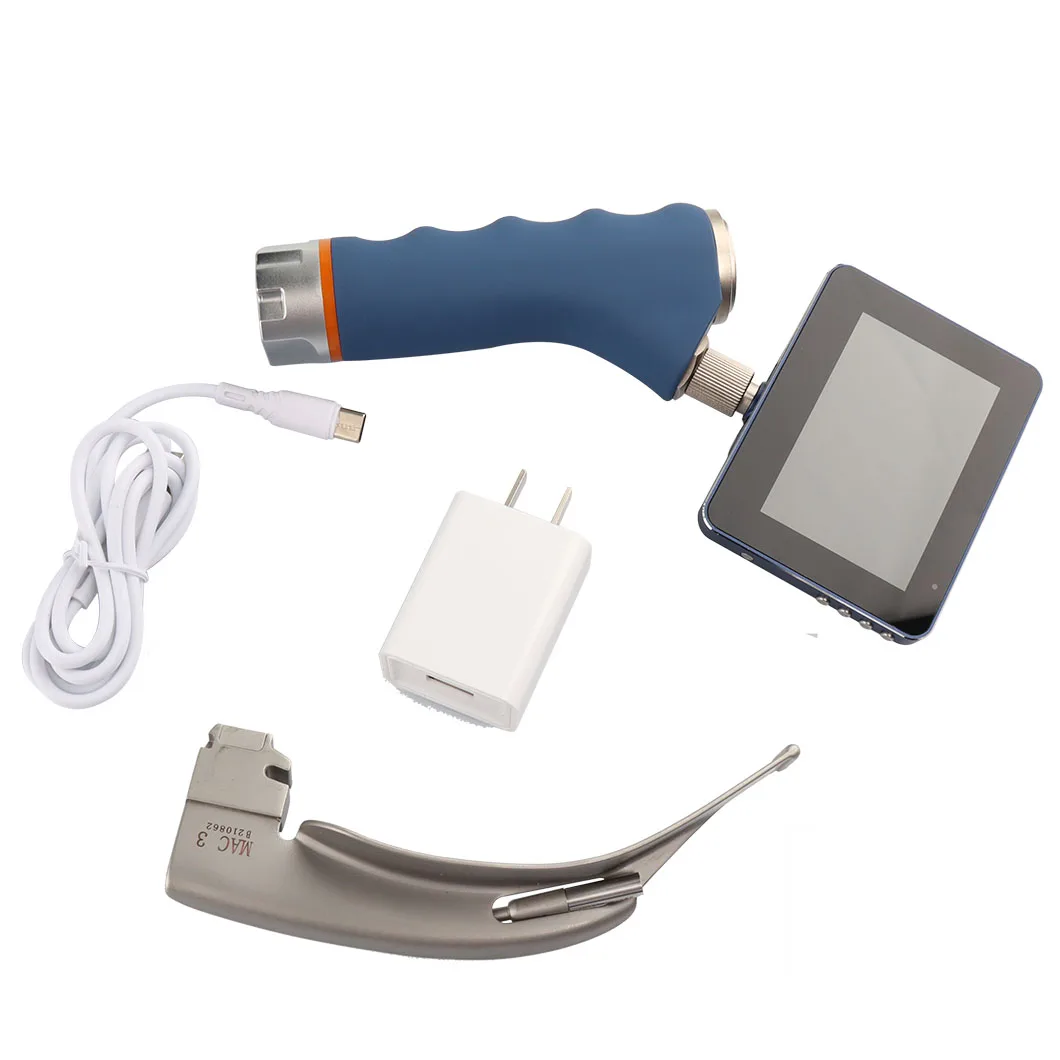 Hospital Medical 3inch Touch Screen Portable Fiberoptic Reusable Video Laryngoscope