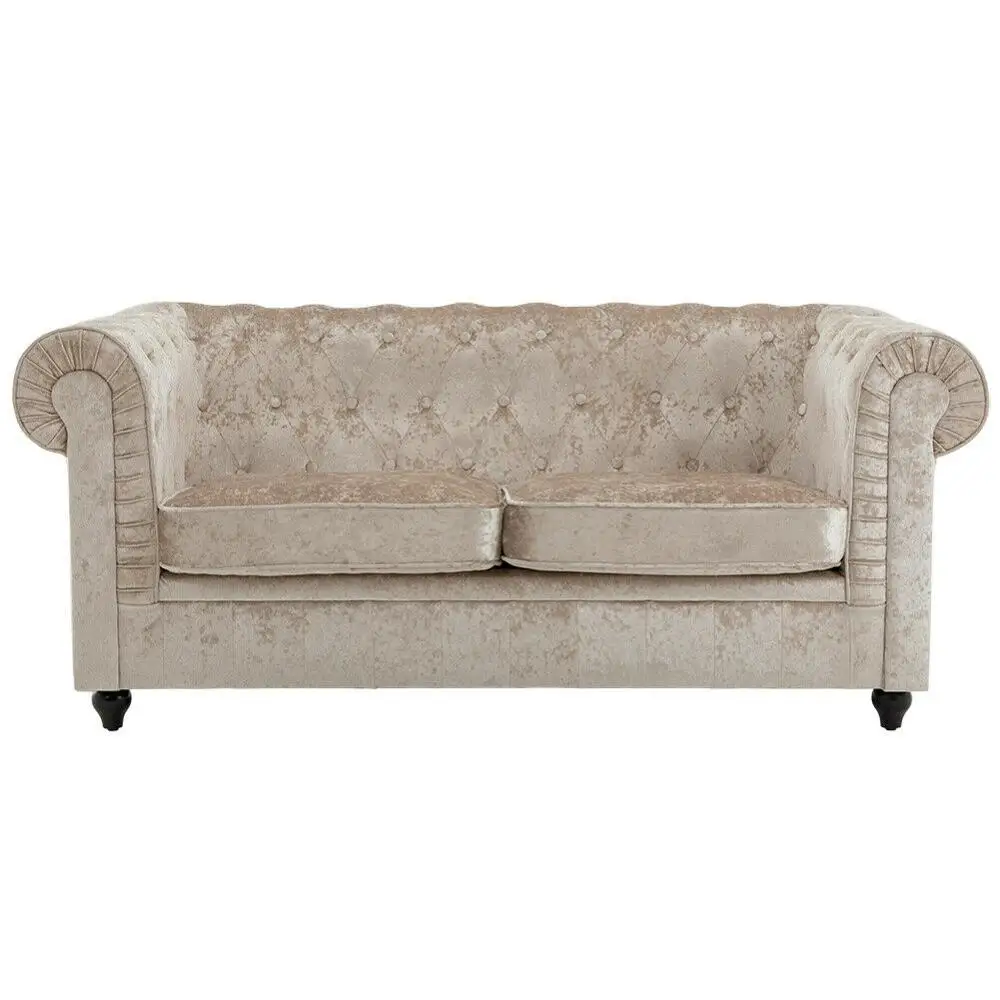 Oversized Velvet Chesterfield Sofa Deep Seat Loveseat Two Seater