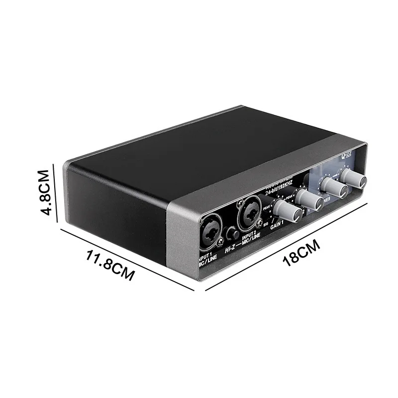 Audio Interface Music Sound Card External Condenser Microphone Recording for Pc Recorder Computer Studio Live