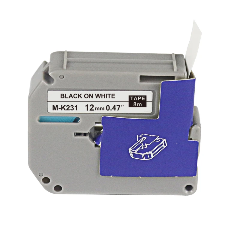 Boyeezon 12mm Black On White For Brother Mk231 Label Tape Cartridge M