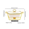 Petite marmite sèche 1,3 L à bordure dorée + support