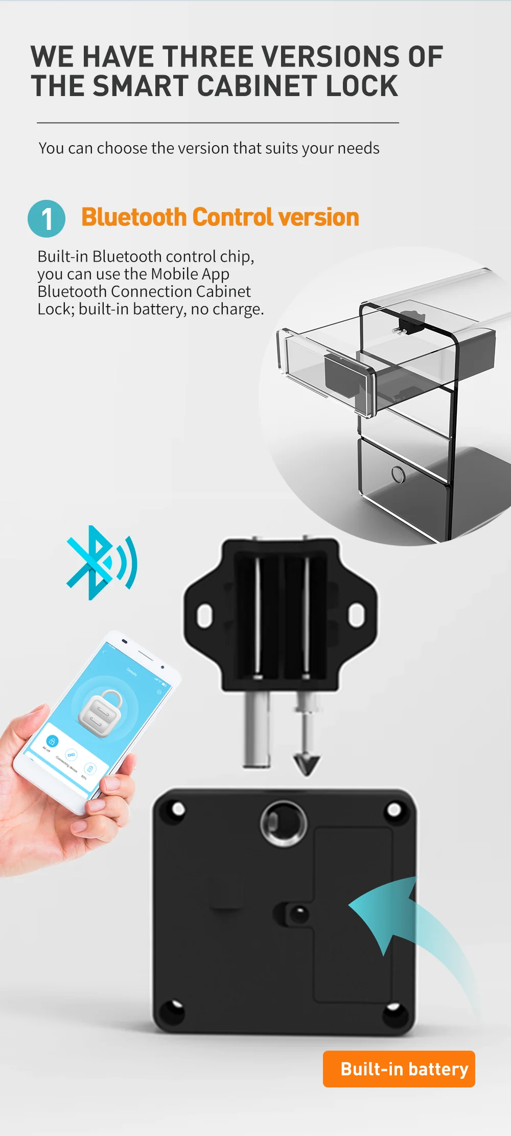 Ble Unlock Modes Desk Drawer Rfid Smart Bluetooths Locks Metal