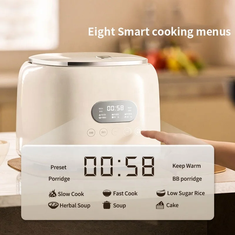 2025 New Design 2.5L Low Sugar Rice Cooker/electric Rice Cooker Smart Electric Customize Plastic Square Stainless Steel Cooker
