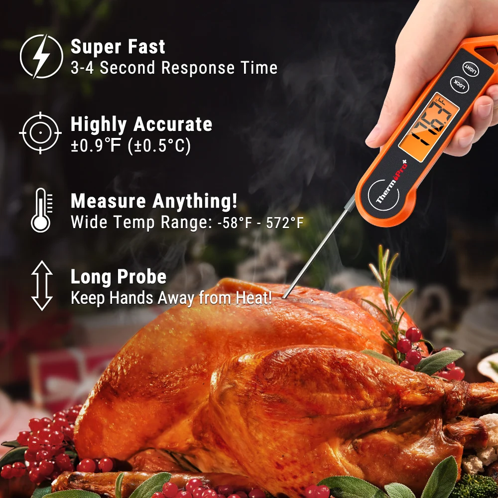 1pc, Meat Thermometers, Digital Kitchen Thermometer For Meat Water