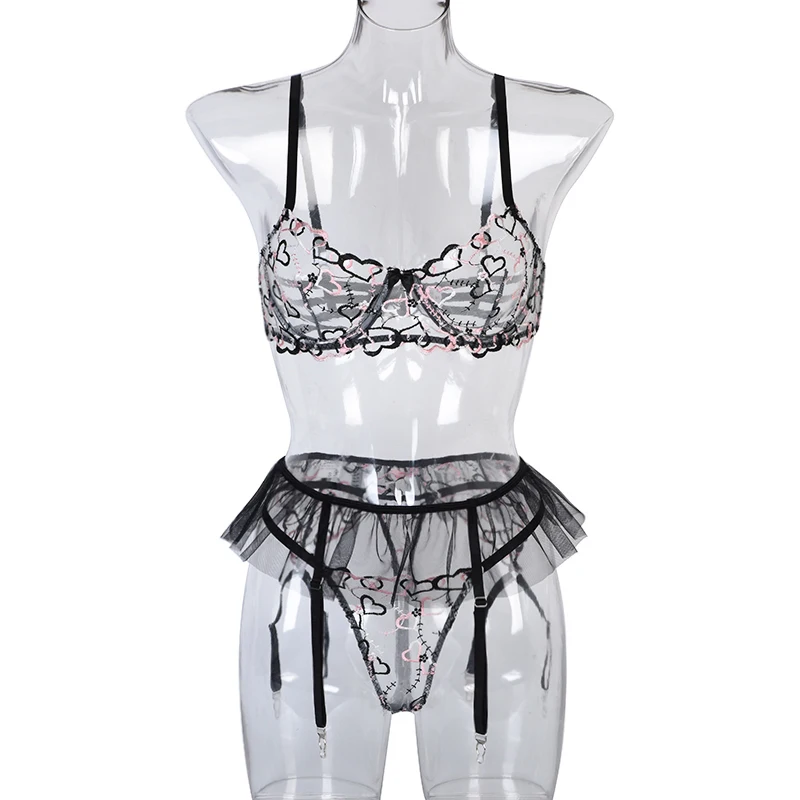 Conjunto De Tres Piezas De Liguero Sexy Para Mujer,Ropa Interior Femenina  De Moda Con Flores De Red,Perspectiva De Empalme,Foto Sexy - Buy Ropa  Interior De Mujer Foto Sexy,Señora Ropa Interior Sexy,Tres Piezas