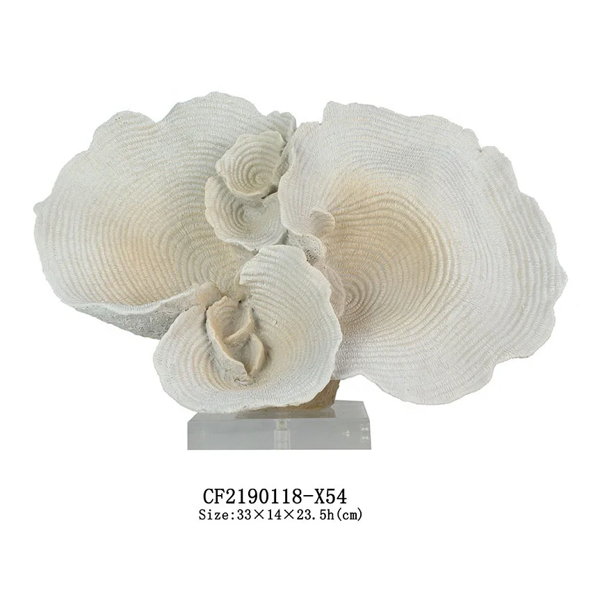 Artificial Resin Coral Ornament white Coral Tabletop Decor factory