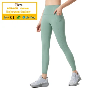Wholesale Butt Lift Side Pocket Custom Logo Running Sports Leggings Gym Fitness Pants Gym Yoga Leggings