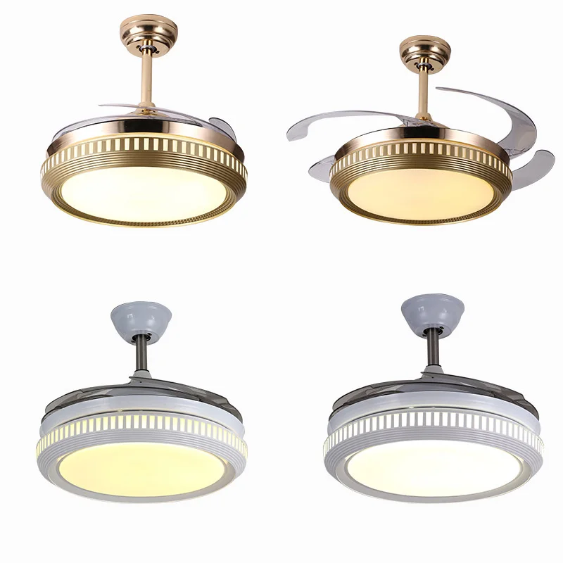Decorative Invisible Ceiling Fan Light with Hidden Blades Remote Control for Living Room