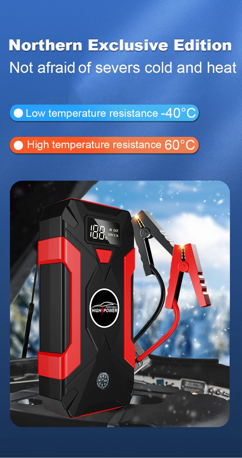 Portable Mini Jump Starter With 12V Lithium Battery Power Bank With air Compressor Booster Charger for Car Jump Starter