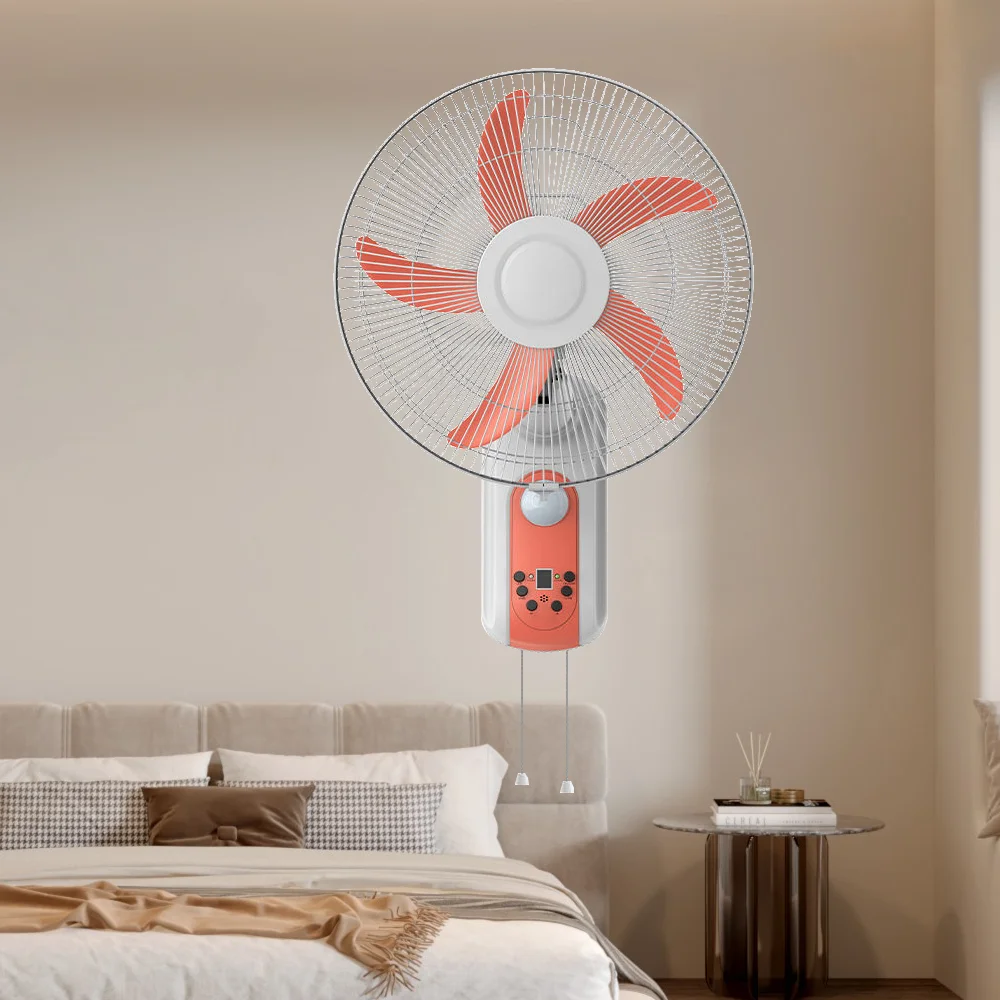 Jumla ya kisasa ya ndani ukubwa mkubwa Oscillating Rechargeable 16 Inch Wall Mounted Solar Fan With Solar Panel