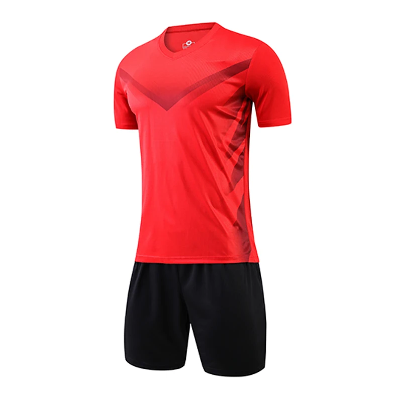 Custom Team Name Number Men's Soccer Football Jersey Set 100% Polyester Breathable Quick Dry Short Sleeve Football Uniform