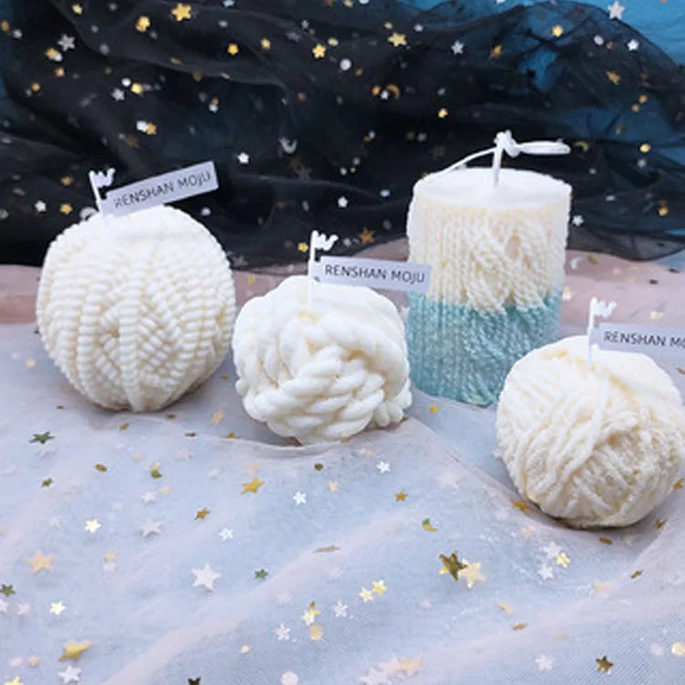 Exquisite Candle Mold-knitting Wool Ball Candle Mould-cylinder