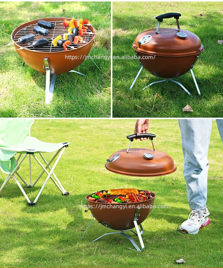 14inch Black Smoke Portable Barbecue Grills Mini Camping Tabletop