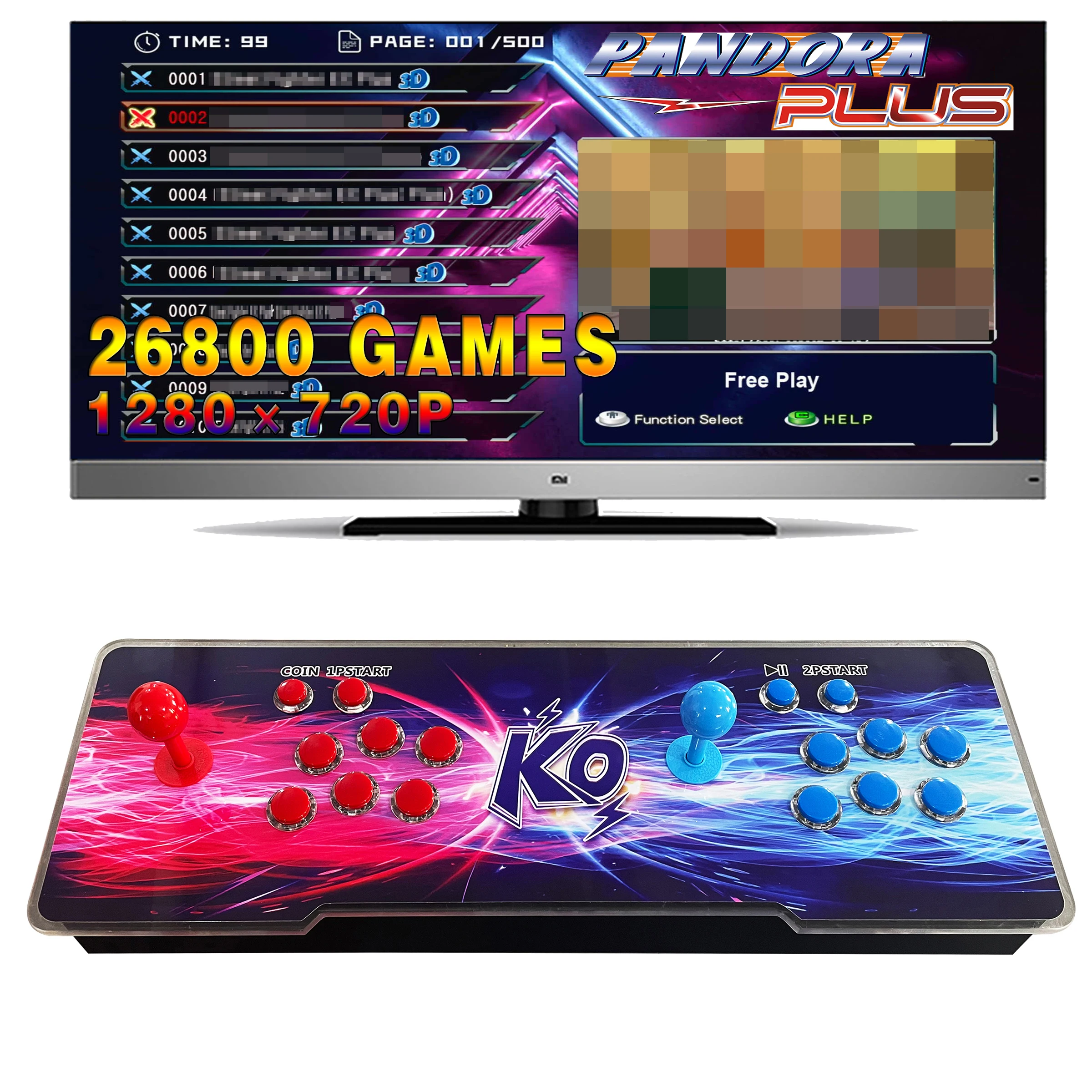 Arcade 20000 Classic Game 4 Player Handle Box HD Console