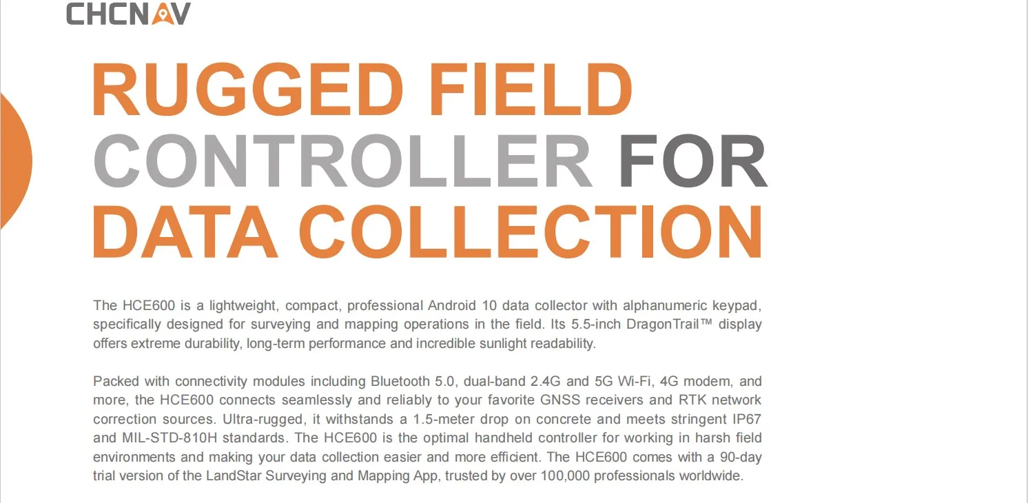 HCE600 Handheld GPS Field Data Collector for CHCNAV I83 I93 with for ...