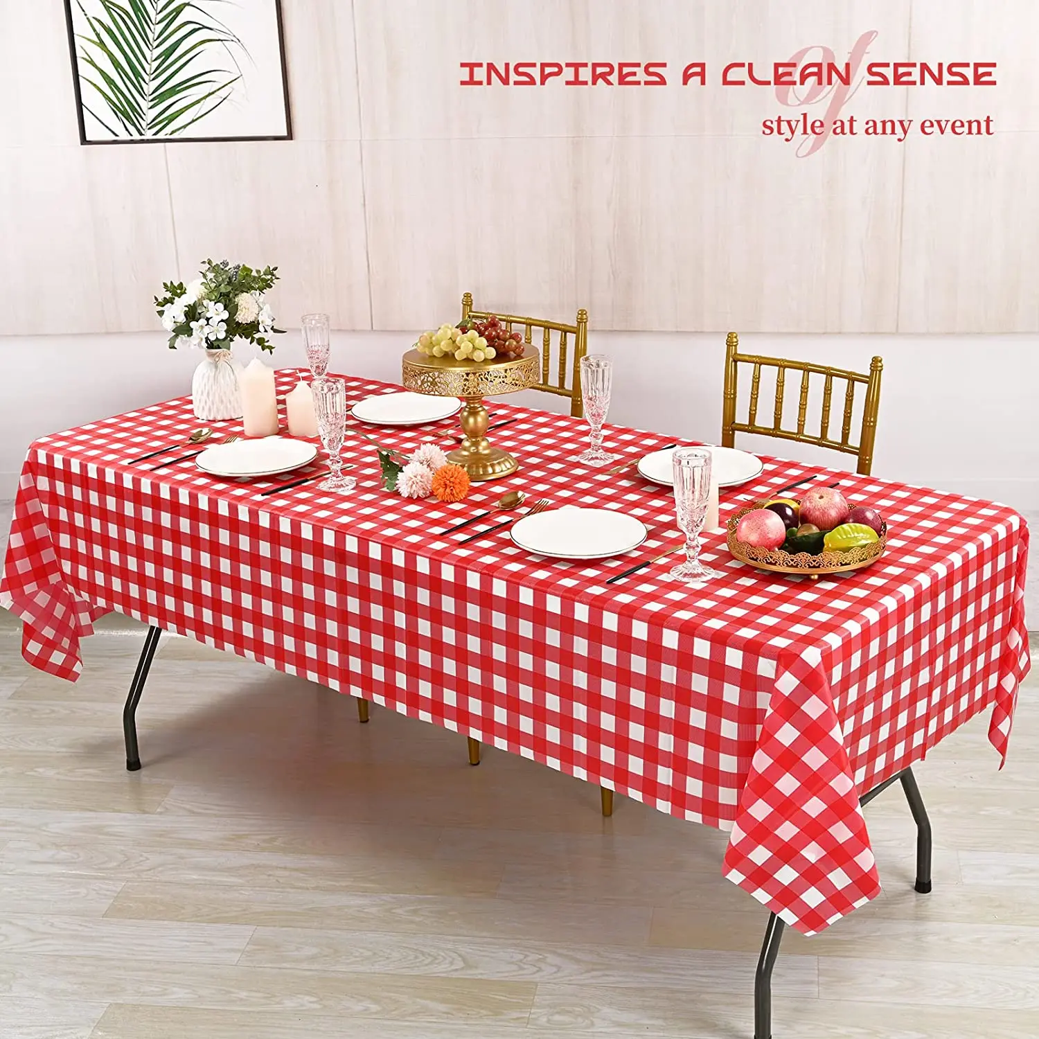 ピクニックテーブルクロス赤と白の市松模様のテーブルクロス