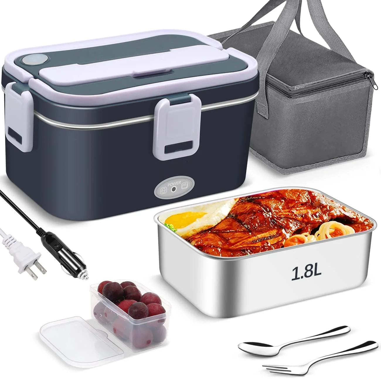 1.8l Self Heating Electric Lunch Box Food Warmer,Portable Heated ...