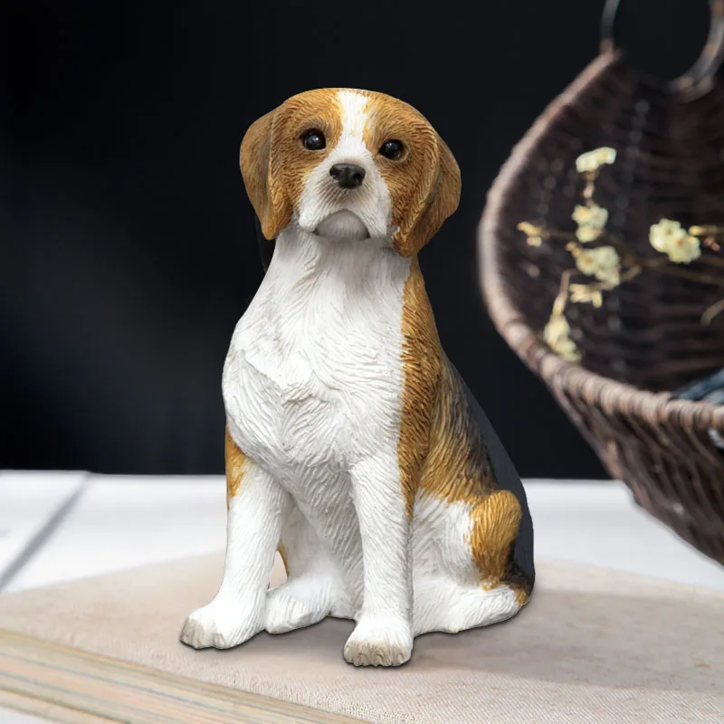 Resin Small Size Beagle Dog Figurine, Sitting