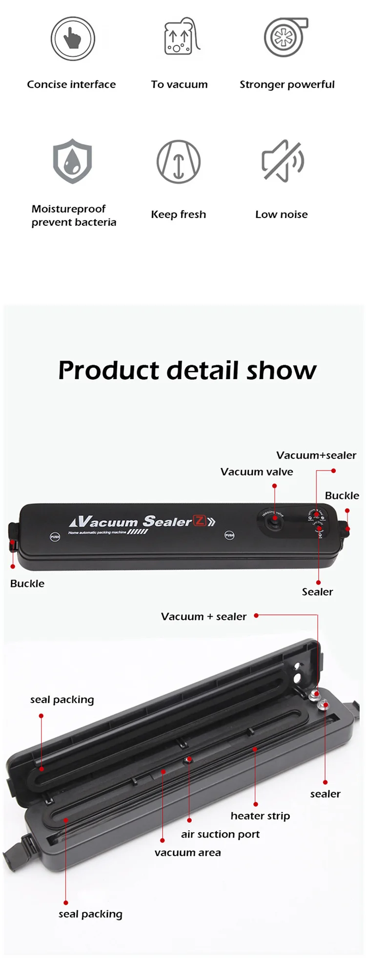 Vacuum Food Sealer Automatic Food Vacuum Sealer Household Packaging Machine With 10Pcs Bags Vacuum For Products
