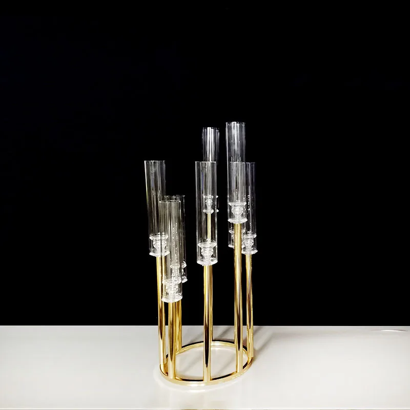 68cm Tall 8 Arm Candle Holder Candlestick With Cover Round Base Luxury