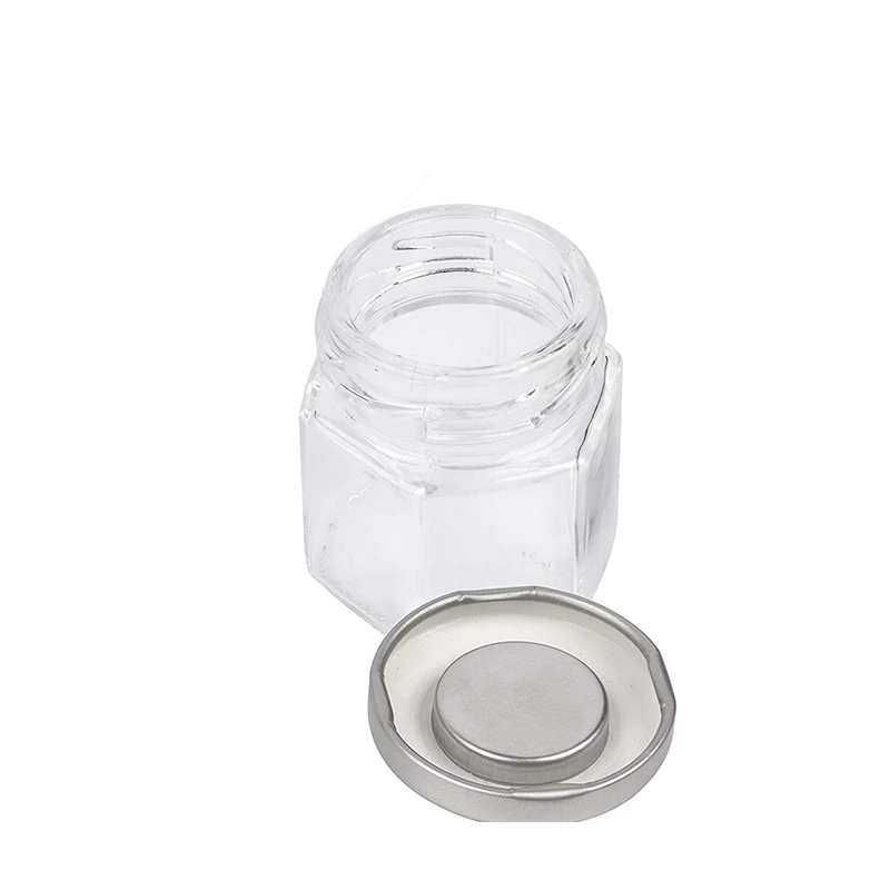 Source 1.75oz 4oz 8oz Magnetic Herbs Spice Jars Hexagon Glass Set
