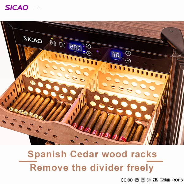 Refrigerated Humidity Refrigerator Controlled Display Humidor Quiet Operation Electric Cigar Wine Cabinet Fridge Australia