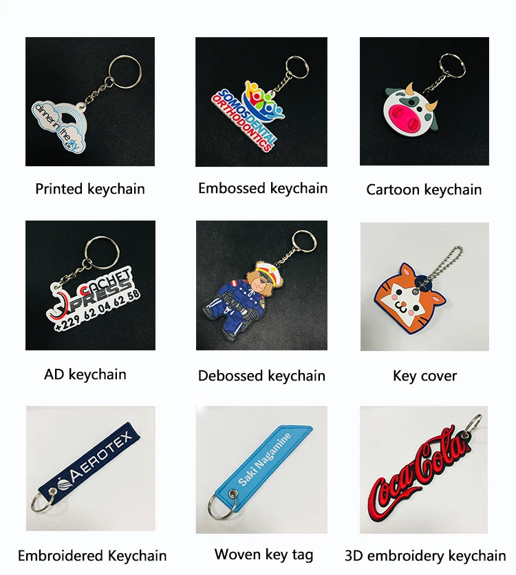 Wholesale Cheap Price Custom Safe Polyester Embroidery Keychain Custom