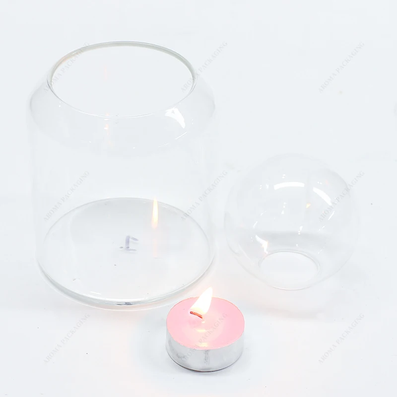 Wholesale Colorful Luxury Double Wall Candle Glass Jars Decorative Candle Container Borosilicate